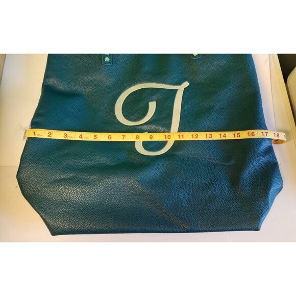 Thirty One Jewell Around Town Tote City, Blue Pebble, Polka Dot Interior "J" - Picture 4 of 8